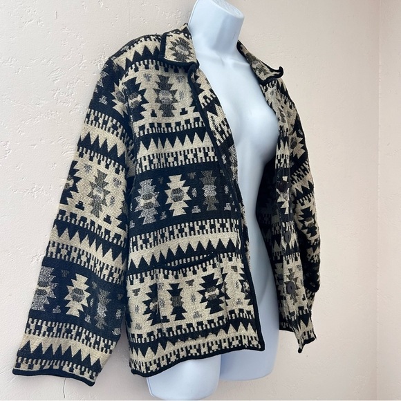 JANE ASHLEY VTG Southwest Western Aztec Cotton Tapestry Jacket Womens Size XL - Picture 5 of 11